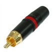 BLACK RCA PLUG RED GOLD CONTACT