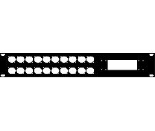 19" 2U FACE PLATE FOR 20 XLR D SERIE + 1 HARTING