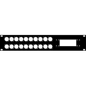 19" 2U FACE PLATE FOR 20 XLR D SERIE + 1 HARTING