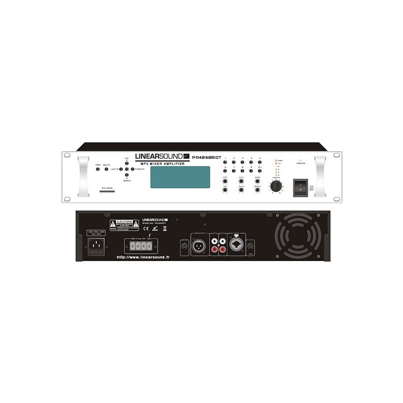 Ampli preamp with SD card and timer 60w 19p 2u