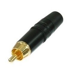 BLACK RCA PLUG GOLD CONTACT