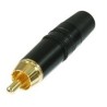 BLACK RCA PLUG GOLD CONTACT