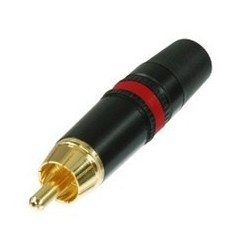 Fiche RCA noire contact OR rouge