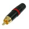 Fiche RCA noire contact OR rouge