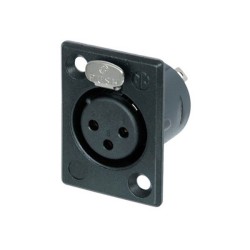 Embase XLR 3 broches femelles contact or