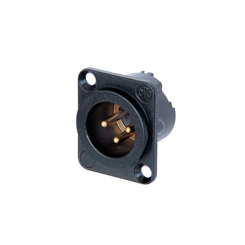 BLACK XLR3 BASE SERIAL D GOLD CONTACTS