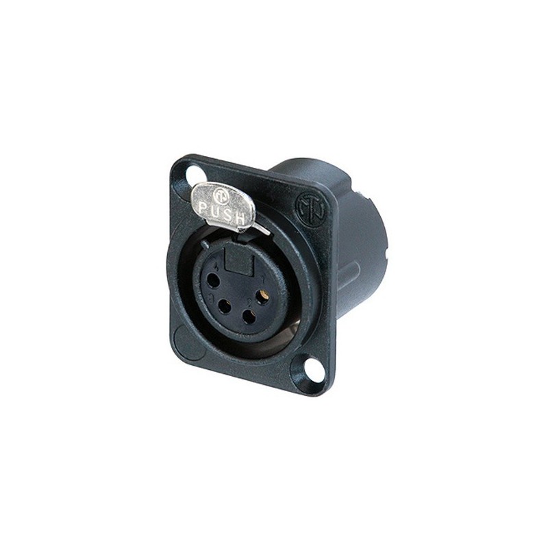 BLACK XLR4 BASE FEMALE SERIAL D