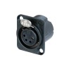 BLACK XLR4 BASE FEMALE SERIAL D