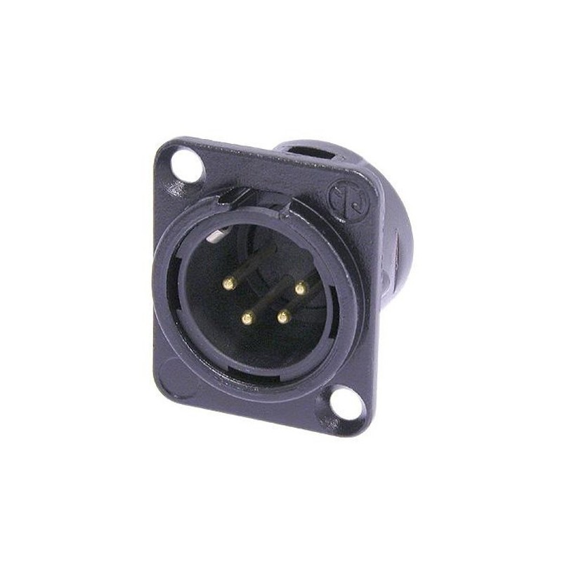 MALE BLACK XLR4 BASE SERIAL D GOLD CONTACTS