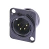 MALE BLACK XLR4 BASE SERIAL D GOLD CONTACTS
