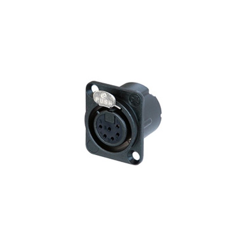 FEMALE BLACK XLR6 BASE SERIAL D GOLD CONTACT