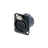 FEMALE BLACK XLR6 BASE SERIAL D GOLD CONTACT