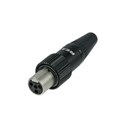 Mini XLR 4 pôles femelle noire contact or
