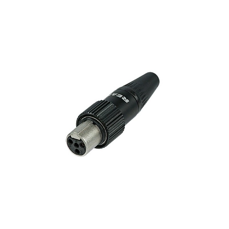 Mini XLR 4 pôles femelle noire contact or