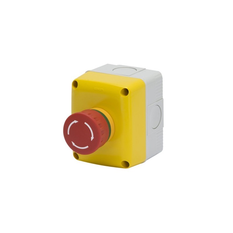 BOÎTIER OPERATEUR - 1 POSTE - 1NA 1NC - BOUTON-POUSSOIR SÉCURITÉ 