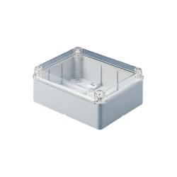 BOÎTES À PAROIS LISSES POUR DÉRIVATION ET POUR APPAREILLAGES ÉLECTRIQUES ET ÉLECTRONIQUES ET COUVERCLE BAS TRANSPARENT - IP56