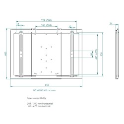 FRAME FOR BLACK UNIVERSAL SUPPORT, LOADS MAX 60KG