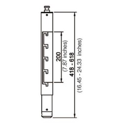 Bras télescopique de support gris 618mm
