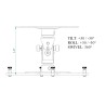 CEILING AND WALL STAND - SLOPE 25° - ROTATION 360° - GREY