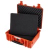 Valise Bag étanche orange avec mousse Dim 440*345*143 + 47