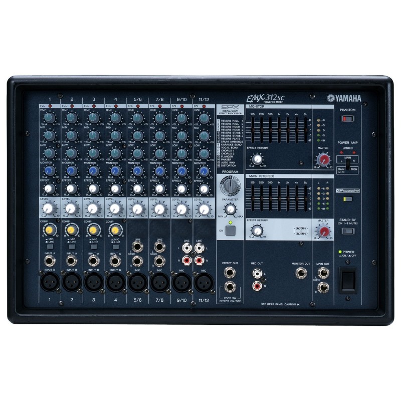 Console de mixage amplifiée 4 mono + 4 stereo 2*300W