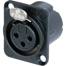 BLACK XLR3 BASE SERIAL D GOLD CONTACT