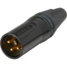Fiche XLR 3 points noire contacts or série XX