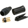 Fiche XLR 3 points noire contacts or série XX